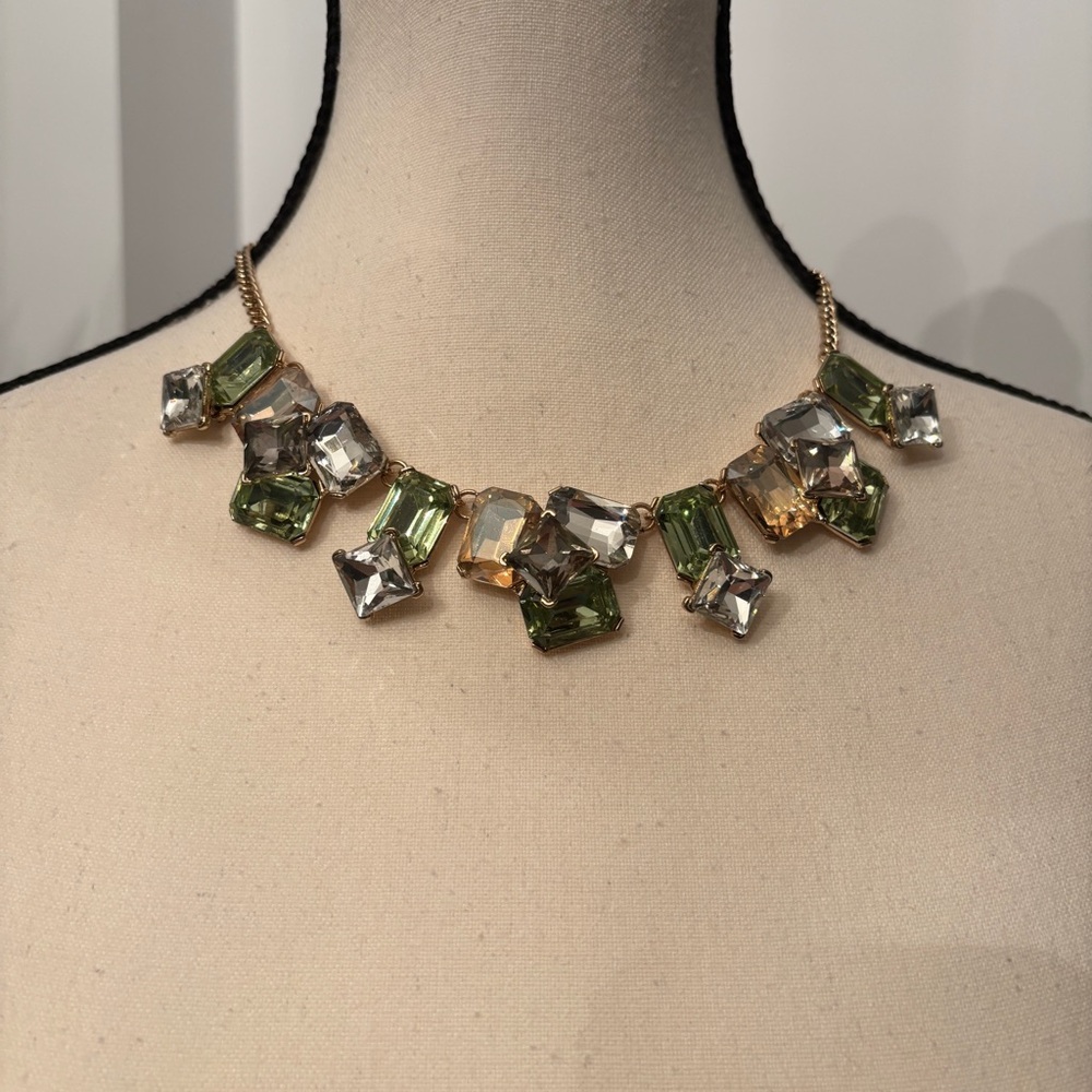 Aldo Gold-Tone Necklace with Multicolour Pastel Crystals